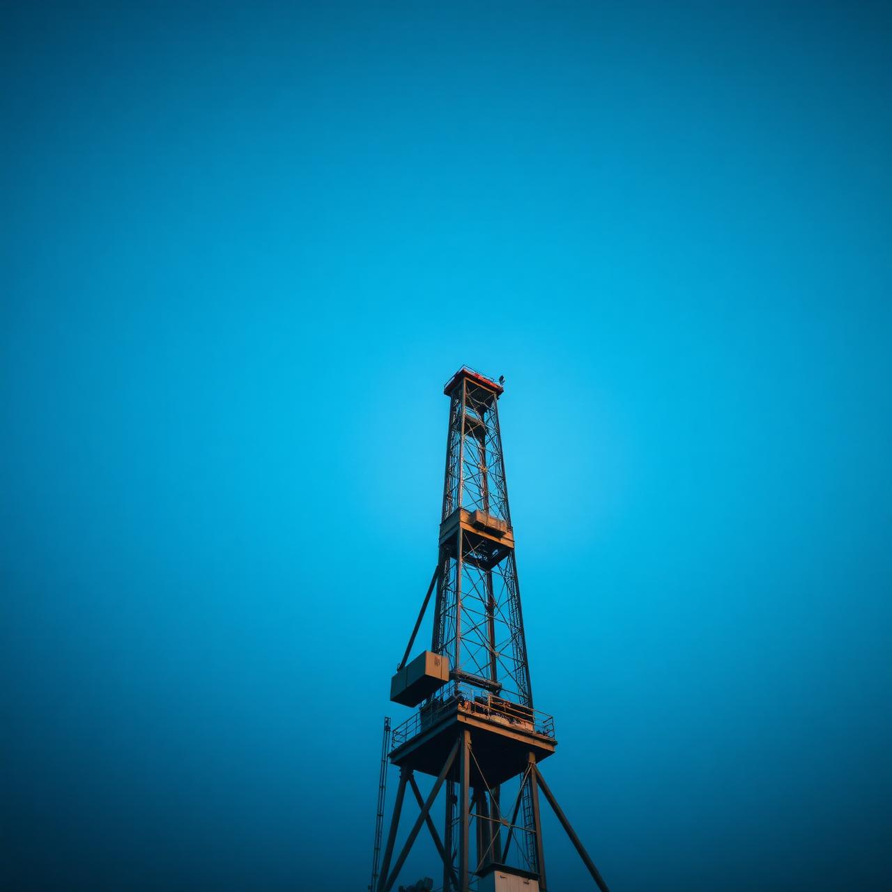 Drilling rig at twilight